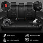 CAR PASS Comfortable 3D Foam Mesh Leather Car Seat Covers Full Sets, Air Cool Mesh Breathable Seat Covers for Car, Universal 5 Seats Fit for SUV Truck Sedan Automotive, Airbag Compatible,Black Gray
