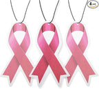 Fresh Fresheners Cute Funny Car Air Fresheners 4 Pack Scented with Premium Oils (Breast Cancer Ribbon)