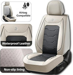 Car Seat Cover Set, Gray and Black Seat Covers, Automotive Interior Accessories, Waterproof Synthetic Leather, Protect and Upgrade Your Car Interior, Pet Car Seat Cushions, Fits Most Vehicles
