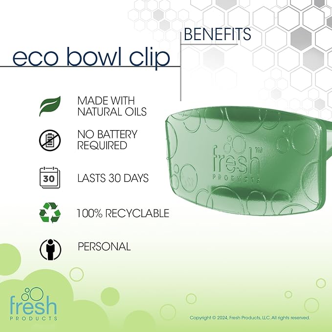 Fresh Products Eco Bowl Clip 2.0 Toilet Bowl Air Freshener, Cucumber Melon Scent, 4 Clips