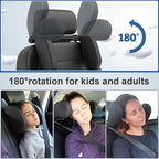 Car Headrest Pillow,Head, Neck Support Pillow,U Shaped Car Sleeping Pillow,180° Adjustable,Improve Head and Neck Posture and Adjust Sleep Position,Suitable for Kids and Adults (Beige)