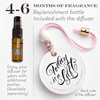 Luxury Car Air Freshener for Women - Refillable & Portable Essential Oil Fragrance Diffuser - Cute Car Accessories & Interior Decor - Mirror Hanging or Vent Clips - Pink Heart Charm, Rose Scent