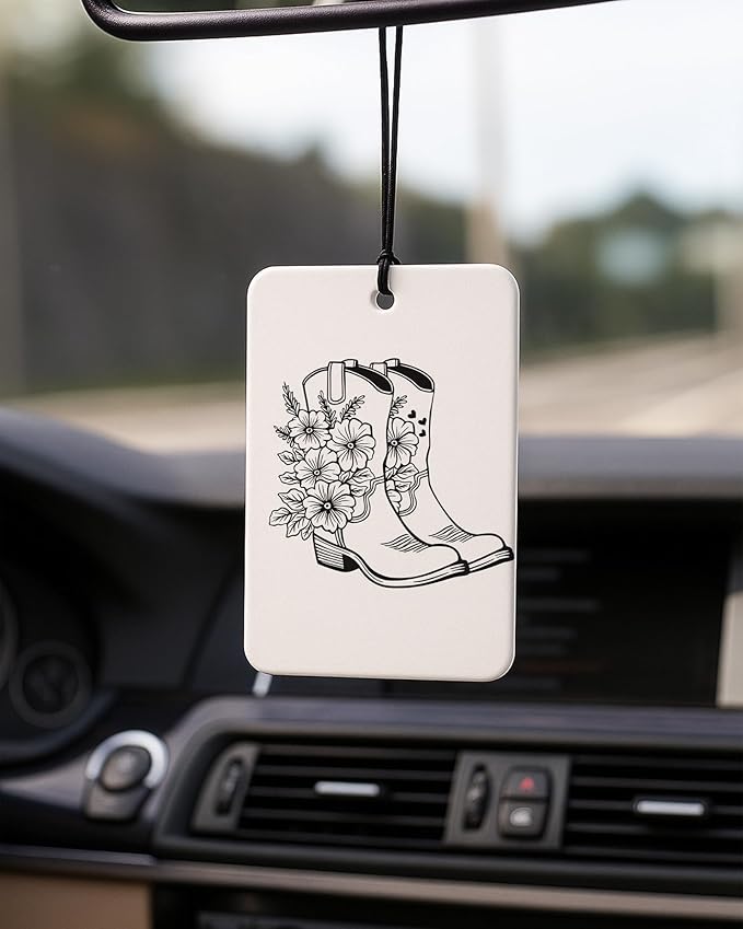 Coquette Black Bow Western Car Air Freshener 4 Pcs Coconut Scented, Preppy Martini Cowgirl Car Accessories Mirror Decor for Women, Girly Hanging Air Freshener for Cars Closet Drawer Books