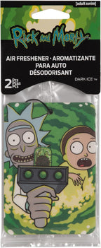 Plasticolor 005634R01 Rick and Morty 2-sided Air Freshener with different image on each side – 2 pack