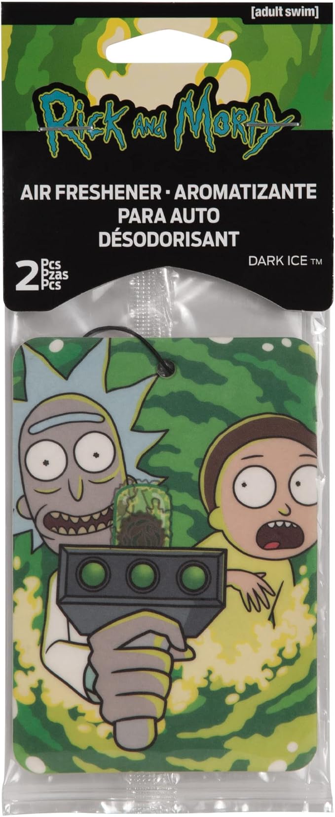Plasticolor 005634R01 Rick and Morty 2-sided Air Freshener with different image on each side – 2 pack