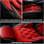 AOMSAZTO Car Seat Covers,Full Set 5 Seats Custom Fit for Jeep Compass 2018-2026,Leather Car Seat Cover Seat Cushion Protector,Airbag Compatible Waterproof Black&Red