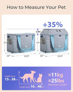 Top-Expandable Pet Carrier: NOBLE DUCK Airline Approved Pet Travel Bag for Cats/Dogs Up to 20 Lbs | Soft-Sided, Multi-Sided Breathable with Anti-Escape Zipper & Privacy Curtain to Reduce Stress