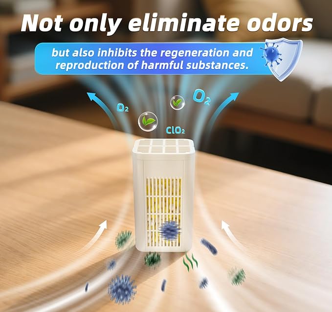 Strongest Fridge Deodorizer, Up to Twice More Effective than Activated Charcoal, Fragrance-Free and Lasts Up to 12 Months No Replacement. Perfect for Fridge, Cars, and Other Small Spaces.