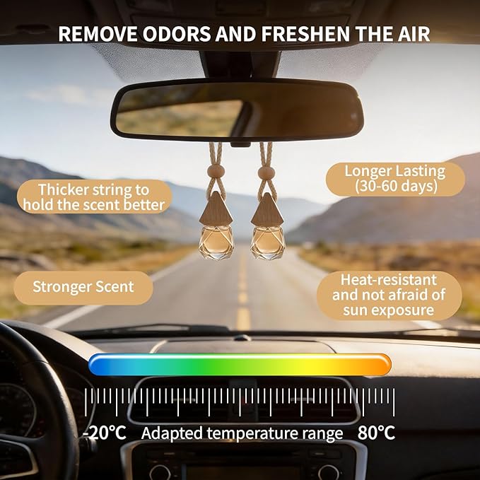 Car Air Freshener Diffuser 2 Pack Hanging Air Freshener Diffuser - Citrus Scent Car Fresheners 120 days Long Lasting Vent Clip 0.27 oz Each Automotive Air Fresheners Gifts for Women Birthday