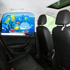 Magnetic Car Window Shade for Baby,Blackout Car Window Curtain,Car Shades for Side Windows,Sun Shade for Car Window baby,Cartoon Pattern Car Window Cover,UV Protection &Heat Blocking(Underwater World)