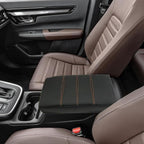 Center Console Cover for 2023 2024 2025 2026 Honda CR-V LX/EX/EXL/Sport/Sport-L/Sport Touring Hybrid, Armrest Lid Cushion Leather Protector Interior Accessories (Black/Orange Stitching)