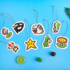 Pounchi Pixel Cartoon Car Air Freshener Cards (8 Pack Refreshing Ice Scent) Video Game Accessories for Car Interior Hanging Gift Rearview Pendant Supplies