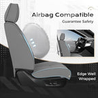 Coverado Car Seat Cover, Cover for Cars Full Seat, Premium Leather, Universal Fit Waterproof Seat Protectors, Car Seat Cushion Non-Slip for Most Cars-Gray