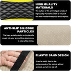 Car Center Console Cushion Pad, 12.6 × 7.48 Inches Waterproof Car Armrest Seat Box Cover, PU Leather Armrest Cover Protector for Most Vehicle, Universal Car Interior Accessories (Black+Yellow)