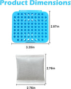 2 Pack Stick On Deodorizing Box, 12 Pack Odor Removing Refills for Trash Can, Activated Charcoal Odor Eliminator for Indoor Kitchen Trash/Diaper Pails/Wardrobe/Shoe Cabinet (Blue)