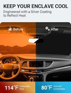 Proadsy 2026 Upgrade Front Windshield Sunshade Foldable Sun Shade Sun Visor Protector Custom Fit 2018-2024 Buick Enclave Preferred Essence Premium Accessories