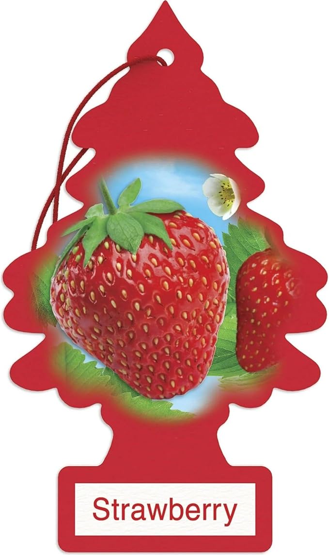 LITTLE TREES Car Air Freshener | Hanging Paper Tree for Home or Car | Strawberry