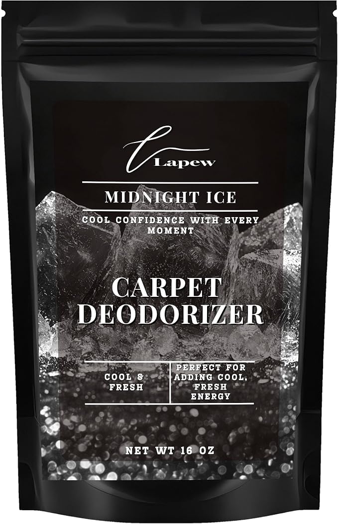 Lapew Midnight Ice Carpet Deodorizer Powder - Pet Safe Freshener for Vacuuming | Scented Odor Eliminator for Home | 16 oz