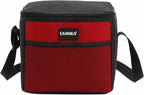 6 Can/5L Lunch Bag for Women Men Portable Lunch Box Small Cooler Bag Soft Collapsible Reusable Insulated Lunch Tote for Everyday Work Travel (Red)