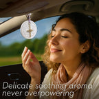 Luxury Car Air Freshener for Women - Refillable & Portable Essential Oil Fragrance Diffuser - Cute Car Accessories & Interior Decor - Mirror Hanging or Vent Clips - Two Hearts Cross Charm, Rose Scent