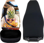 Pineapple Car Seat Covers Set of 2 Funny Breathable Front Seat Covers Stretch Polyester Fabric Cover Removable Automotive Accessories Universal Fit for Cars SUV Sedans
