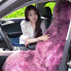 Fluffy Genuine Sheepskin Car Seat Cover-Fuzzy Real Fur Auto Cushion-Universal Fit Soft Long Wool Pad for Front Driver Accessories Protecter Truck, SUV, Van (Peacock Blue, 2 Pcs Front Seat Cover)
