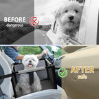 PetsHome Dog Car Seat Foldable Dog Car Booster Seat Waterproof Breathable Oxford Travel Bag for Small to Medium Dogs, Puppies, and Pets-Pure Grey-Upgrade