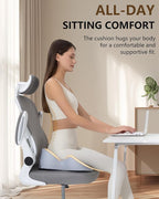 Seat Cushion for Office Chair,Butterfly Memory Foam Seat Cushion for Office,Dask,Car,Wheelchair, Tailbone Pain Relief Cushion for Long Sitting - Back, Sciatica, Coccyx,Hemorrhoids