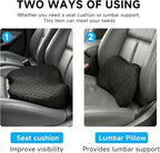 Car Seat Cushion - Memory Foam Seat Pad for Sciatica & Lower Back Pain Relief - Driving Cushion with Breathable Mesh Cover - Road Trip Essentials for Drivers (3D Black)