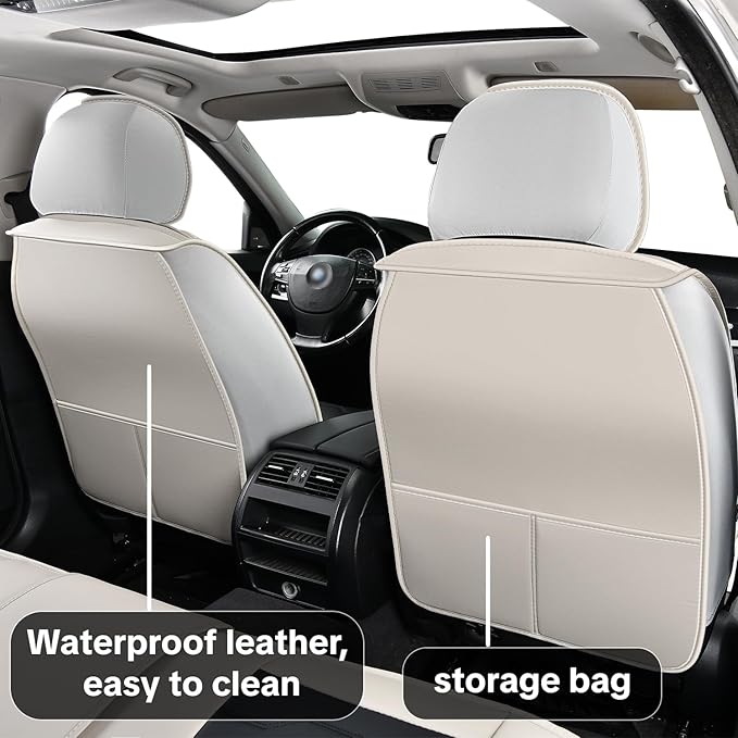 Gray Car Seat Covers for Ford Bronco Sport 2021-2025 Car Seat Cover, Waterproof PU Leather, 5 Piece Full Set, Easy to Clean and Install, Wear Resistance, Protect and Upgrade Seats