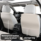Gray Car Seat Covers for Ford Bronco Sport 2021-2025 Car Seat Cover, Waterproof PU Leather, 5 Piece Full Set, Easy to Clean and Install, Wear Resistance, Protect and Upgrade Seats