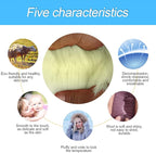 Center Console Cushion Pad/Cover, 11.4"x7.4" Furry Armrest Cover for Cars, Vehicles, SUVs, Premium Sheepskin Wool, Car Interior Accessories for Women(Beige)