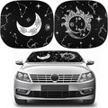 2 PCS Star Moon Windshield Sun Shade for Car Foldable Window Covers for Car Accessories Reflect UV Sun Heat Protector for Universal Cars SUV Truck(Classic Style)