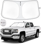 Car Sun Shade for 2019-2024 2025 2026 Chevy Silverado 1500 Windshield Sun Shade, Sun Visor Windshield Screen Cover for GMC Sierra Front Window Sunshade Foldable Auto Interior Accessories