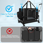Petskd Extra Large Cat Carrier with Wheels and Litter Box 24"x17"x17" for Large Cat or 2 Small Cats, Soft-Sided Cat Carrier with Lockable Safety Zippers(Black)