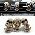 Skull Decor Car Air Freshener Vent Clips, Goth Decor Interior, Gothic Funny Decoration Halloween Horror Skeleton Car Accessories, Skull Stuff Spooky Gifts for Men Women Teens