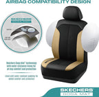 Skechers Car Seat Covers,GOGA Mat Oxford Cloth Seat Covers,Waterproof Car Seat Covers Front Seats,Automotive Universal Fit Seat Cover for Most Cars, Suvs, Trucks,Beige