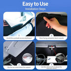 Upgraded Sunshade, Improved UV Protection Fabric, Foldable Front Sun Shade, Custom Accessories for Tesla Model 3/Y/Y Juniper 2016 to 2026