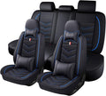 Car Seat Cover for Chevrolet Camaro 2000-2024, Durable Wear Resistant Waterproof Vehicle Cushion Cover, Breathable No Odor Premium Leather Vehicle Seat Covers.(Luxury,Black Blue)