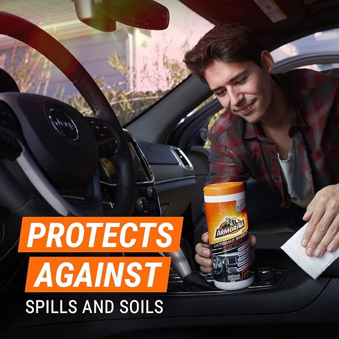 Armor All Extreme Shield Protectant Wipes by Armor All, Interior Car Cleaning Wipes with UV Protection Against Cracking and Fading, 25 Count (Pack of 2)