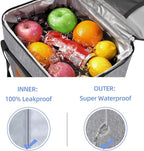 iknoe Insulated Lunch Bag, Foldable 14L Cooler Bag for Men & Women, Leakproof Thermal Design, Great for Office, Picnic, Travel, Lunch Box, Grey New