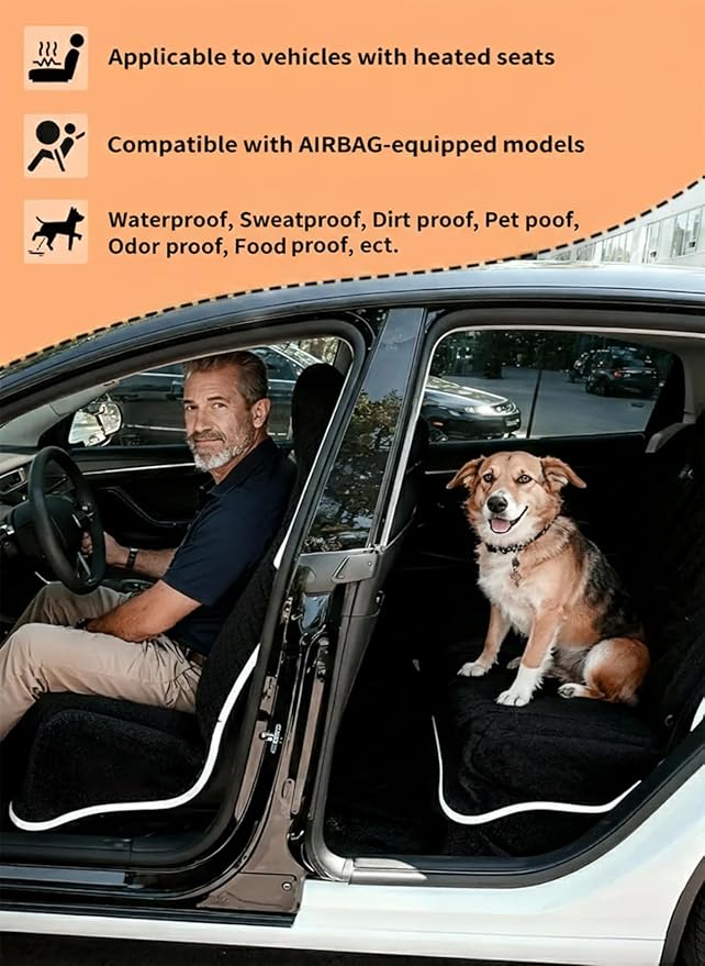Car Seat Cover Towel, Waterproof Terry Cloth Car Seat Cover Universal Fit for Cars, SUVs, Pickups, Washable Car Seat Protector Brand Customized(Black,2pcs)