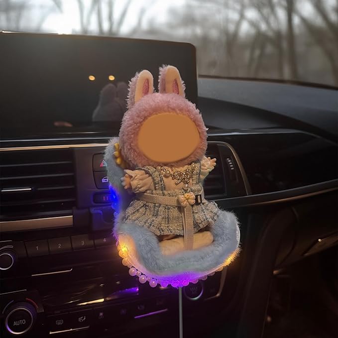 Car Air Freshener Vent Clip with Light Used for Jelly Cat Car Seat,Have A Seat Compatible with Fuggler Accessories (USB Type-Blue)