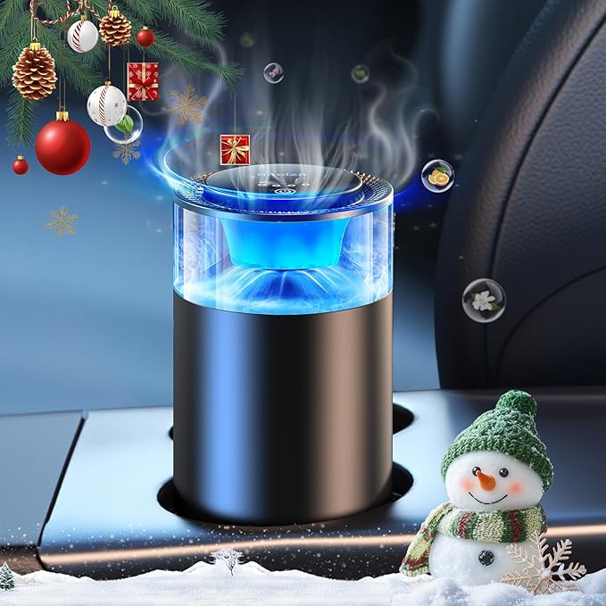 Smart Car Air Fresheners, Ambient Light & Mist Fragrance, Auto On/Off Car Air Freshener Diffuser, Adjustable Intensity, Lasts 6 Months, Built-in Battery, Premium Scents Refill X2 - Sakura