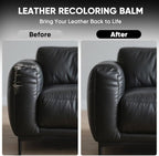 Leather Recoloring Balm - Scratch Repair & Color Restore Kit for Faded Leather, Leather Couch & Car Seats - 12OZ Leather Restorer Balm for Furniture, Auto Interior, Vinyl, Accessories (Black)