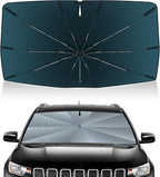 Autorder Windshield Sun Shade Umbrella for 2017-2024 Jeep Compass Accessories,Upgraded Ice Crystal Material,Easy Setup Umbrella Sunshade for Car Windshield,100% Sun Blocking