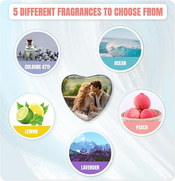 Custom Car Air Vent Clip Pack of 2 with Your Photo Text Personalized Car Air Freshener Customized Air Purifier Scented Crystal Clips for Interior