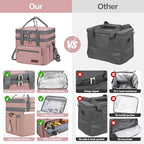 Maelstrom Lunch Box, 23L Insulated Lunch Bag, Expandable Double Deck Cooler Bag, Lightweight Leakproof Tote Bag With Side Tissue Pocket, Suit For Men and Women (E. Pink)