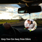 Custom Air Freshener with Picture - Photo Air Freshener for Car,Double-Sided Customized Photo Text, Personalized Gift for Boyfriend Men Car (Round)