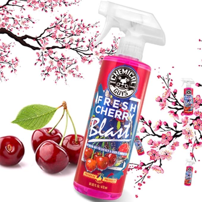 Chemical Guys AIR22804 Fresh Cherry Blast Premium Air Freshener & Odor Eliminator, (Great for Cars, Trucks, SUVs, RVs, Home, Office, Dorm Room & More) 4 fl oz (Pack of 2)